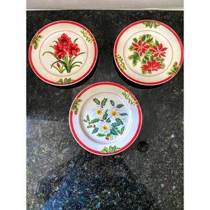 Holiday Floral 7.5 Inch Salad or Appetizer Plates, American Atelier at Home (Qty